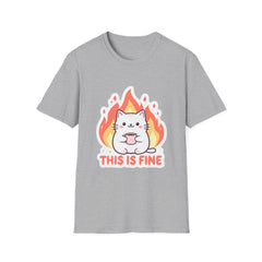 Cute Cat This Is Fine Unisex T-Shirt