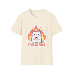Cute Cat This Is Fine Unisex T-Shirt