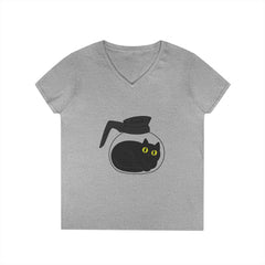 Cute Cat-Themed Ladies' V-Neck T-Shirt