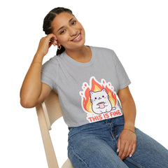 Cute Cat This Is Fine Unisex T-Shirt