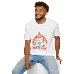 Cute Cat This Is Fine Unisex T-Shirt