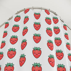 Cute Strawberry Shower Curtain, Fun Bathroom Decor, Fruity Gift for Summer, Kids Bathroom, Unique Gift for Her, Playful Home Decor