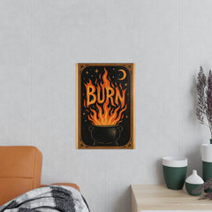 Burning Cauldron Wall Art Print - Magical Decor