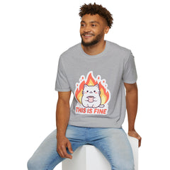 Cute Cat This Is Fine Unisex T-Shirt