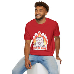 Cute Cat This Is Fine Unisex T-Shirt