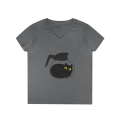 Cute Cat-Themed Ladies' V-Neck T-Shirt