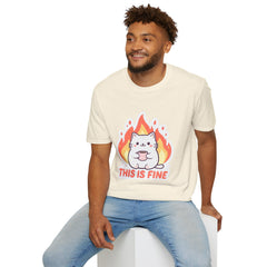 Cute Cat This Is Fine Unisex T-Shirt
