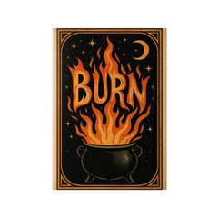 Burning Cauldron Wall Art Print - Magical Decor