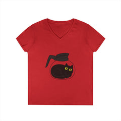 Cute Cat-Themed Ladies' V-Neck T-Shirt