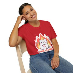 Cute Cat This Is Fine Unisex T-Shirt