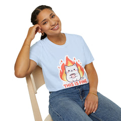 Cute Cat This Is Fine Unisex T-Shirt