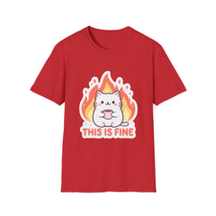 Cute Cat This Is Fine Unisex T-Shirt