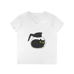 Cute Cat-Themed Ladies' V-Neck T-Shirt