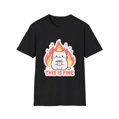 Cute Cat This Is Fine Unisex T-Shirt