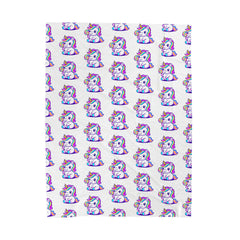 Magical Unicorn Velveteen Plush Blanket, Kids Blanket, Cozy Throw, Ideal Gift, Cute Decor, Soft Home Accessory