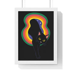 Whimsical Cat Vertical Framed Poster