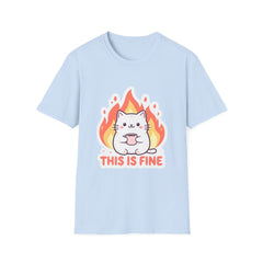 Cute Cat This Is Fine Unisex T-Shirt