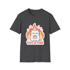 Cute Cat This Is Fine Unisex T-Shirt