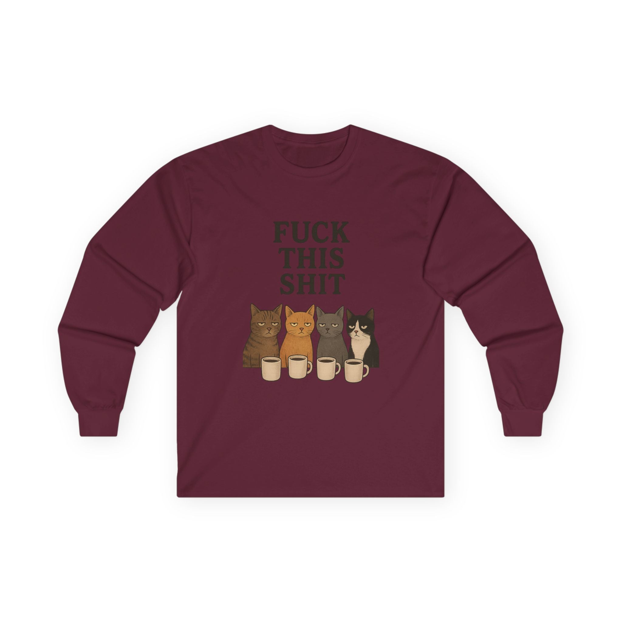 Funny Cat Long Sleeve Tee, Humor Shirt for Cat Lovers, Casual Wear, Gift for Friends, Birthday Tee, Relaxed Fit