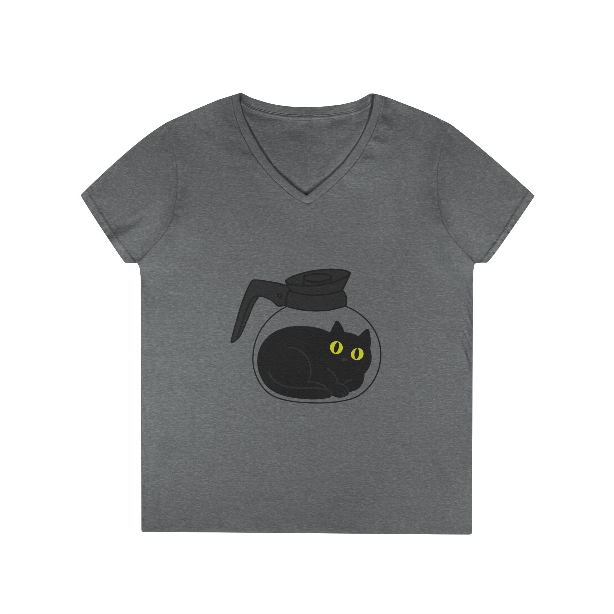 Cute Cat-Themed Ladies' V-Neck T-Shirt