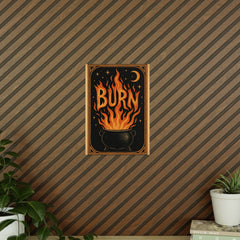 Burning Cauldron Wall Art Print - Magical Decor