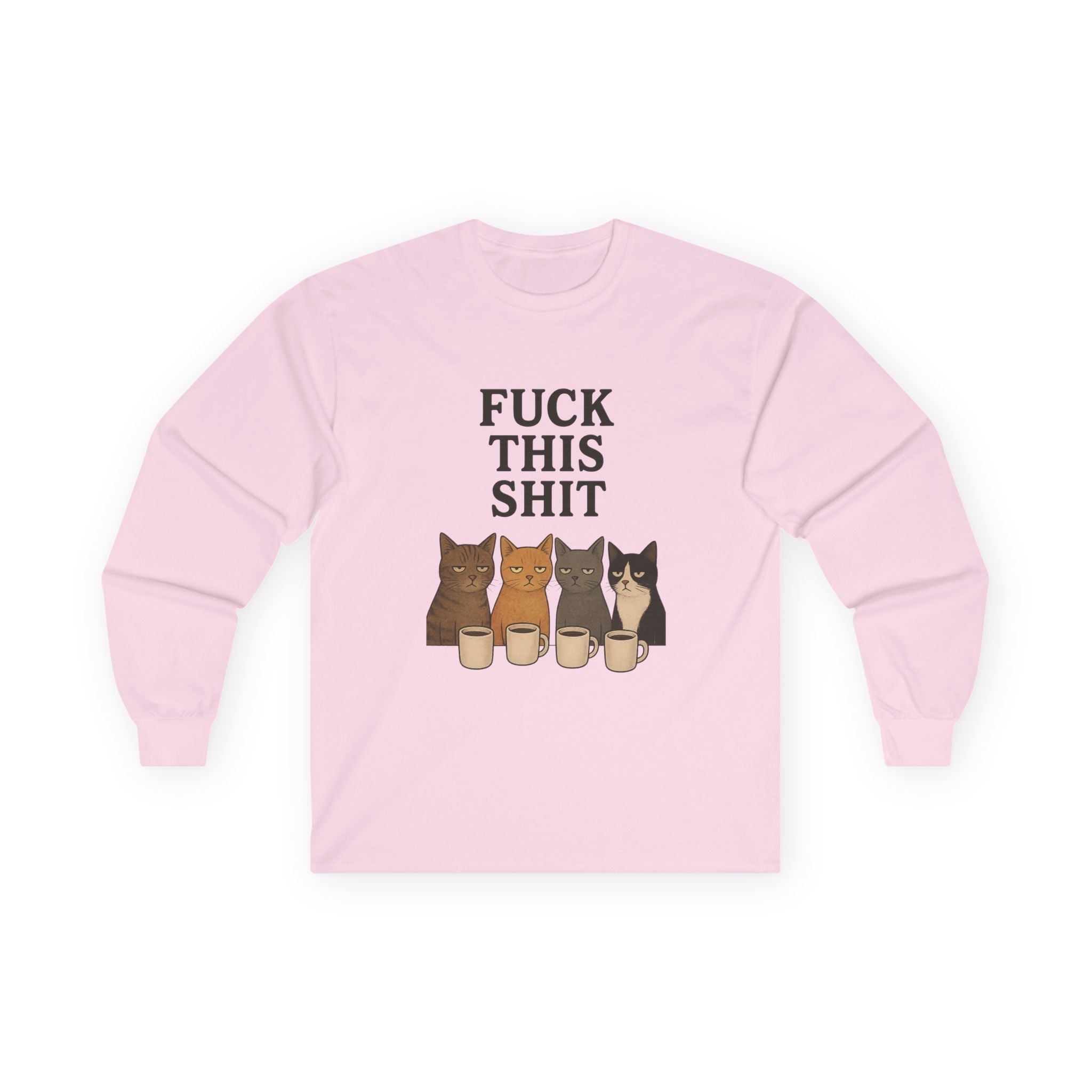 Funny Cat Long Sleeve Tee, Humor Shirt for Cat Lovers, Casual Wear, Gift for Friends, Birthday Tee, Relaxed Fit
