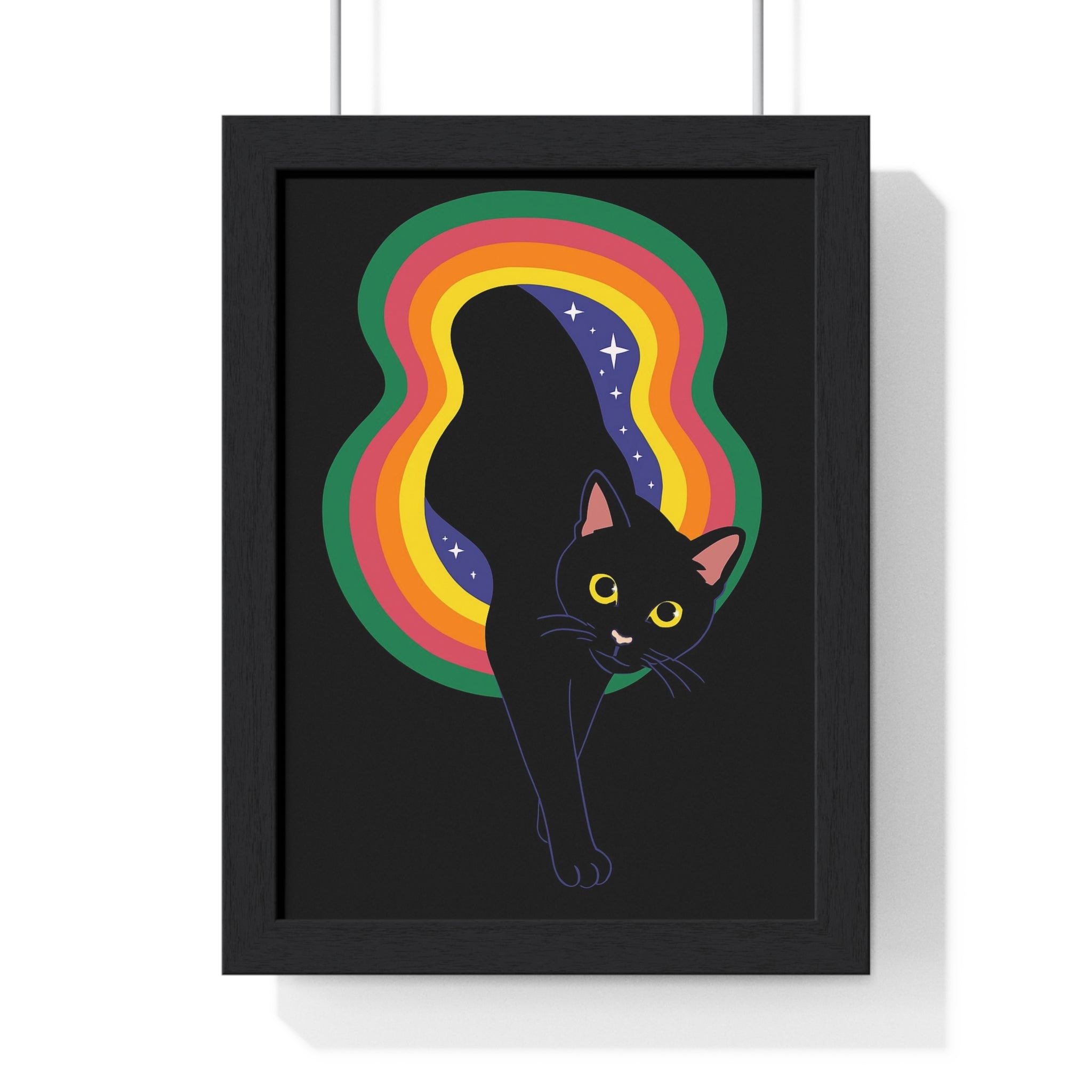 Whimsical Cat Vertical Framed Poster