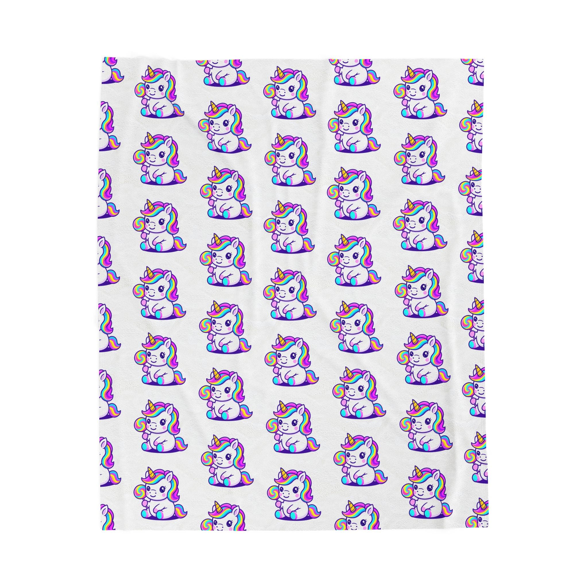 Magical Unicorn Velveteen Plush Blanket, Kids Blanket, Cozy Throw, Ideal Gift, Cute Decor, Soft Home Accessory