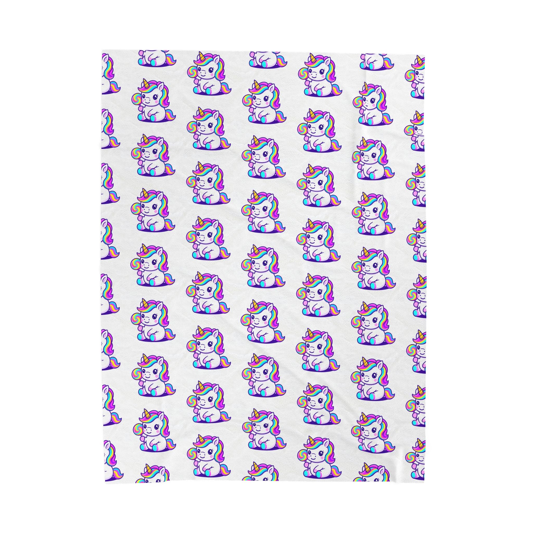Magical Unicorn Velveteen Plush Blanket, Kids Blanket, Cozy Throw, Ideal Gift, Cute Decor, Soft Home Accessory
