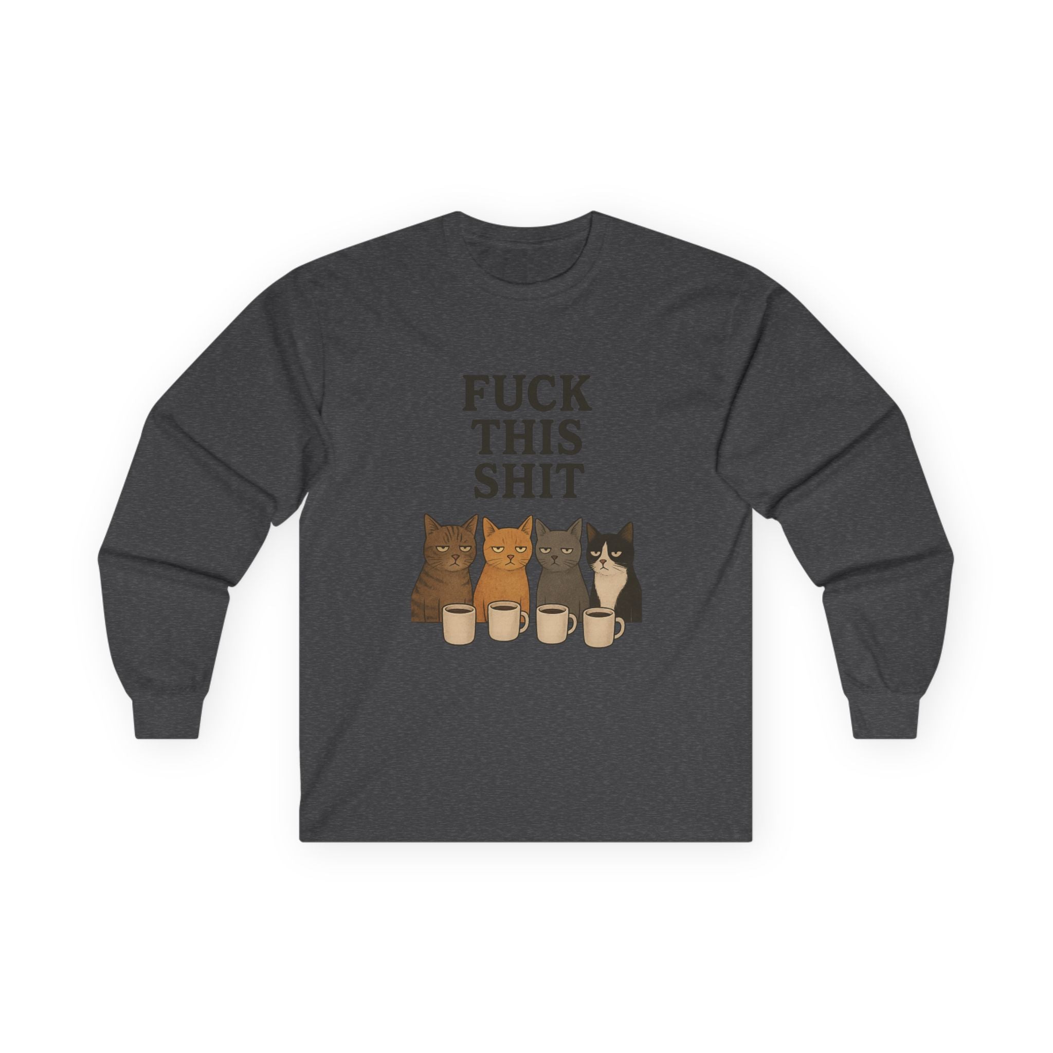 Funny Cat Long Sleeve Tee, Humor Shirt for Cat Lovers, Casual Wear, Gift for Friends, Birthday Tee, Relaxed Fit