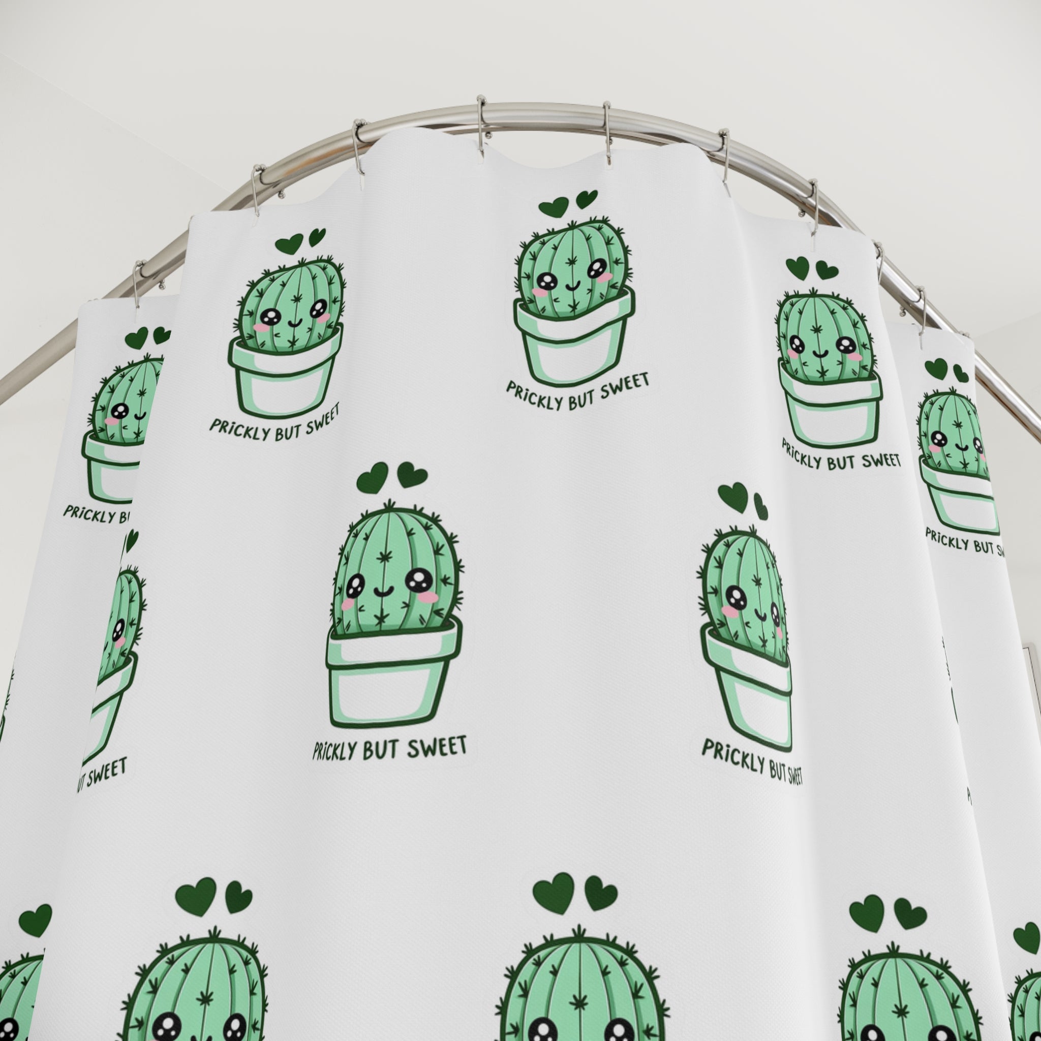 Cactus Shower Curtain - Fun Bathroom Decor, Gift for Plant Lovers, Trendy Home Accessories, Cute Cactus Design, Unique Bathroom Art