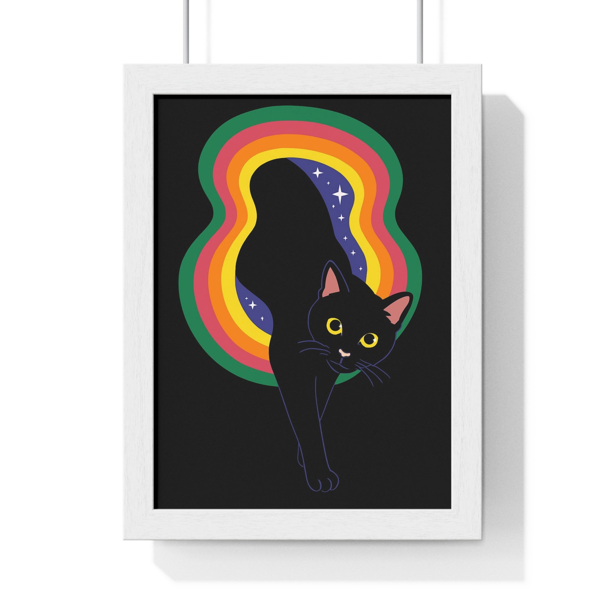 Whimsical Cat Vertical Framed Poster