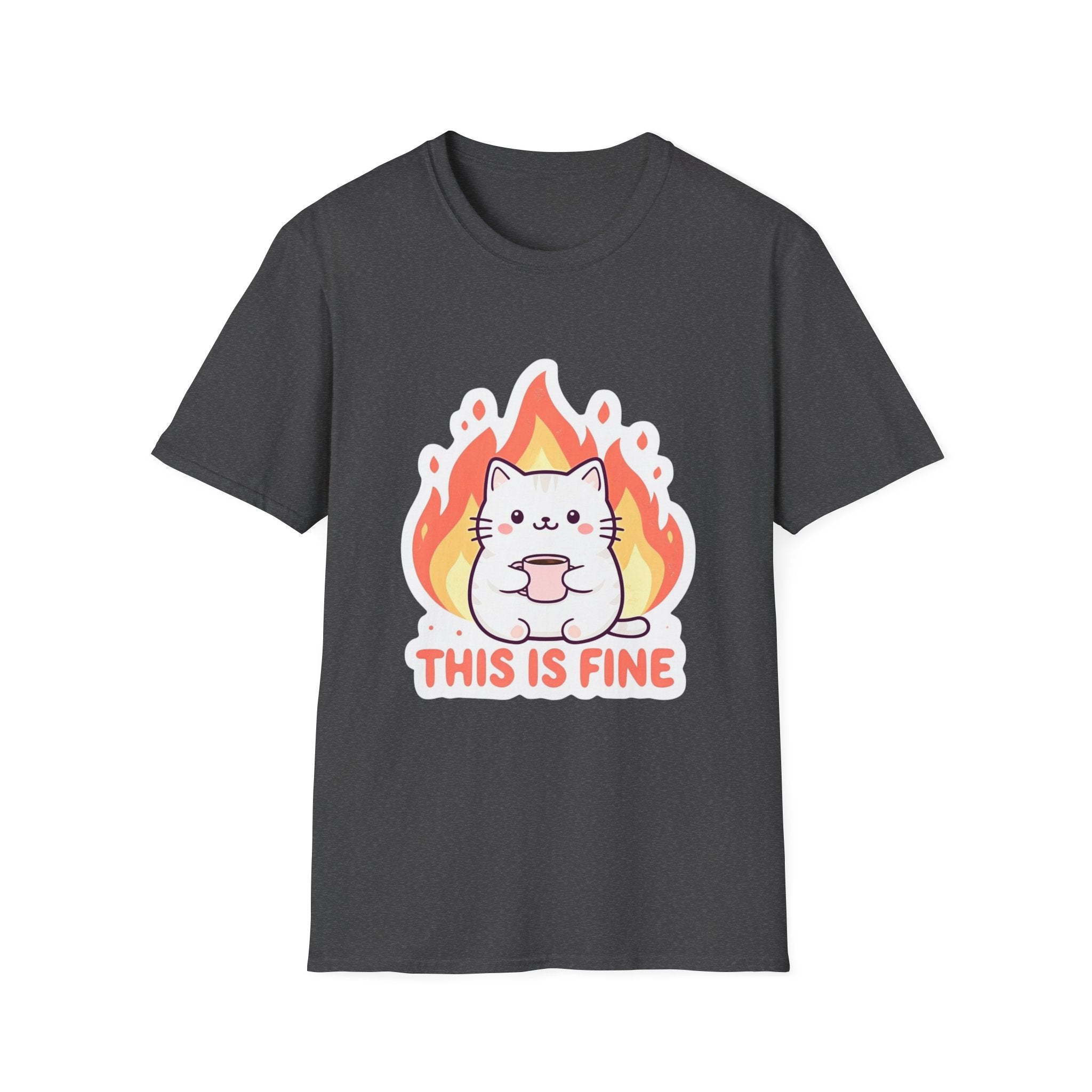 Cute Cat This Is Fine Unisex T-Shirt